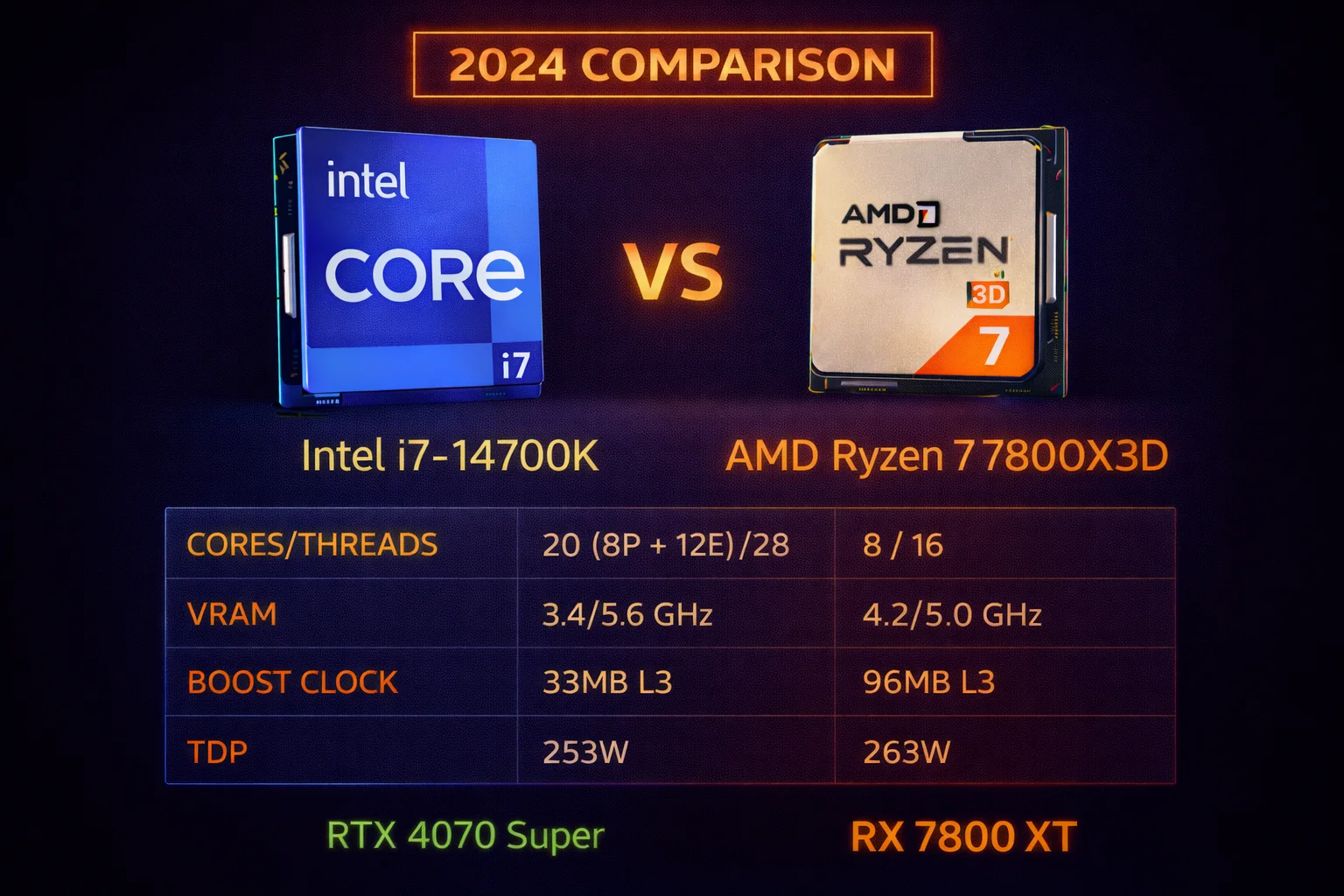 i7 14700k vs ryzen 7 7800x3d