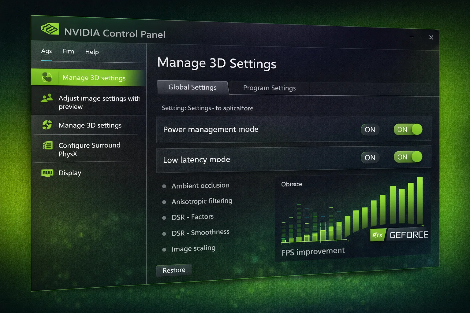 nvidia control panel best settings