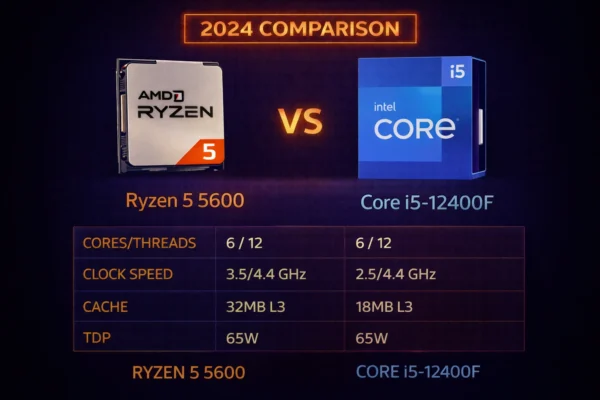 ryzen 5 5600 vs i5 12400f
